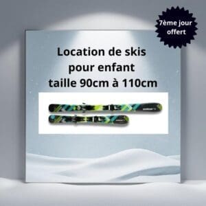 Skis pour enfants en location à Guillestre, conçus pour les jeunes skieurs dont la taille est comprise en 90cm et 110cm avec la technologie U-Flex.
