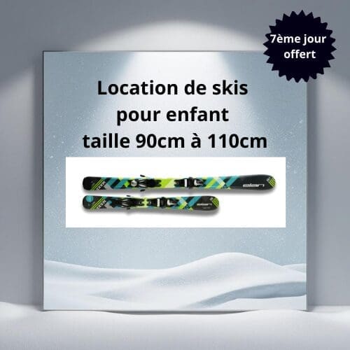 Skis pour enfants en location à Guillestre, conçus pour les jeunes skieurs dont la taille est comprise en 90cm et 110cm avec la technologie U-Flex.